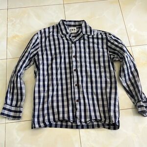 Men's Blue Plaid Dress Shirt